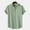 A078-Green, variant on QUINDOS Casual Hawaii Shirts for Men Cotton Summer Short Sleeve Button Down Shirts Beach Solid Loose Vacation Shirts