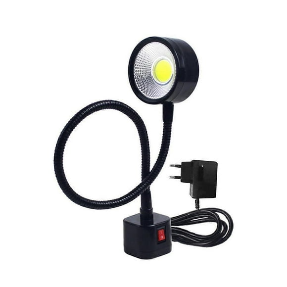 LED Work Light Magnetic Base Flexible Gooseneck Lamp 220V 5W for Lathe Milling Drill Press Industrial Lighting, Eu Plug