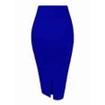 thumbnail image 6 of Women'S Premium High Waist Nylon Ponte Stretch Office Pencil Skirt Blue L, 6 of 7