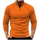 thumbnail image 2 of pstuiky manga larga para hombre, Camisa deportiva de manga larga con cuello alto y cremallera para hombre, color liso camisetas de hombre s, 2 of 6