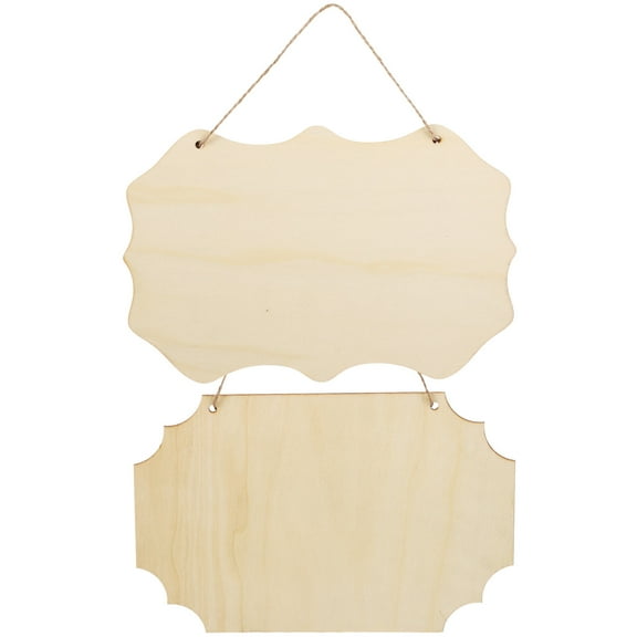 2pcs Unfinished Wood Sign Blank Hanging Wooden Plaque for DIY Wooden Hanging Sign