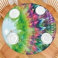 thumbnail image 2 of Colorful Tie Dye Pattern Round Fitted Tablecloth with Elastic Edge,Dining Table Cover Waterproof,Outdoor Round Tablecloth for Camping,Dining,Indoor and Outdoor, 2 of 7