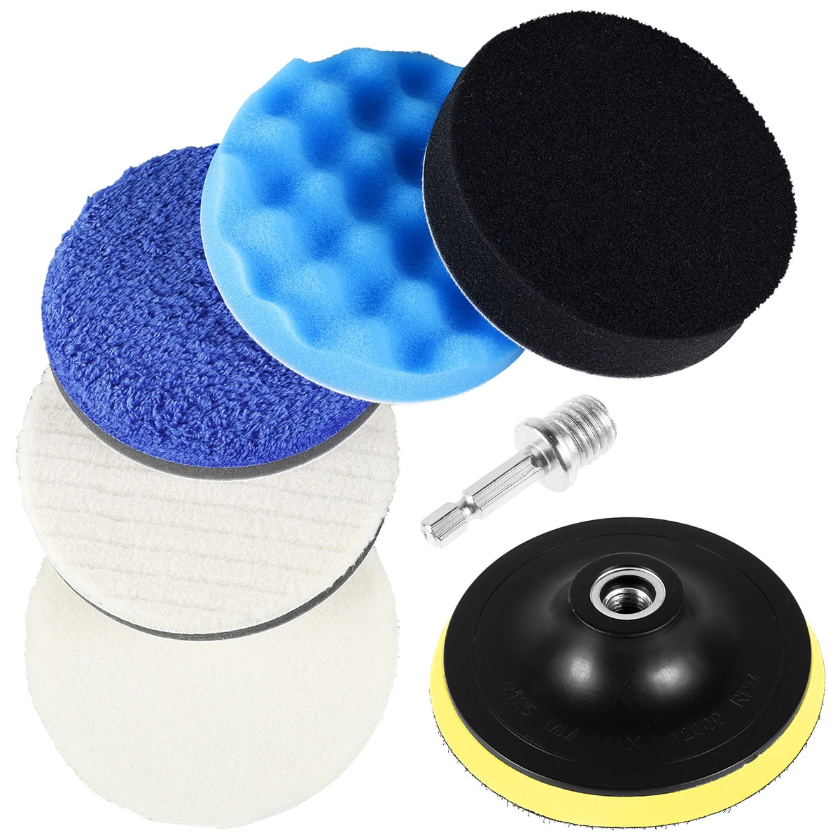 Daruoand 7Pcs Polishing Pads 5 Inch Buffing Pads with M14 Drill Adapter
