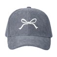 thumbnail image 2 of Wensltd Women Embroidery Bow Corduroy Baseball Cap Spring Summer Casual Outdoor Sport Hat Fashion Headwear Pink, 2 of 2