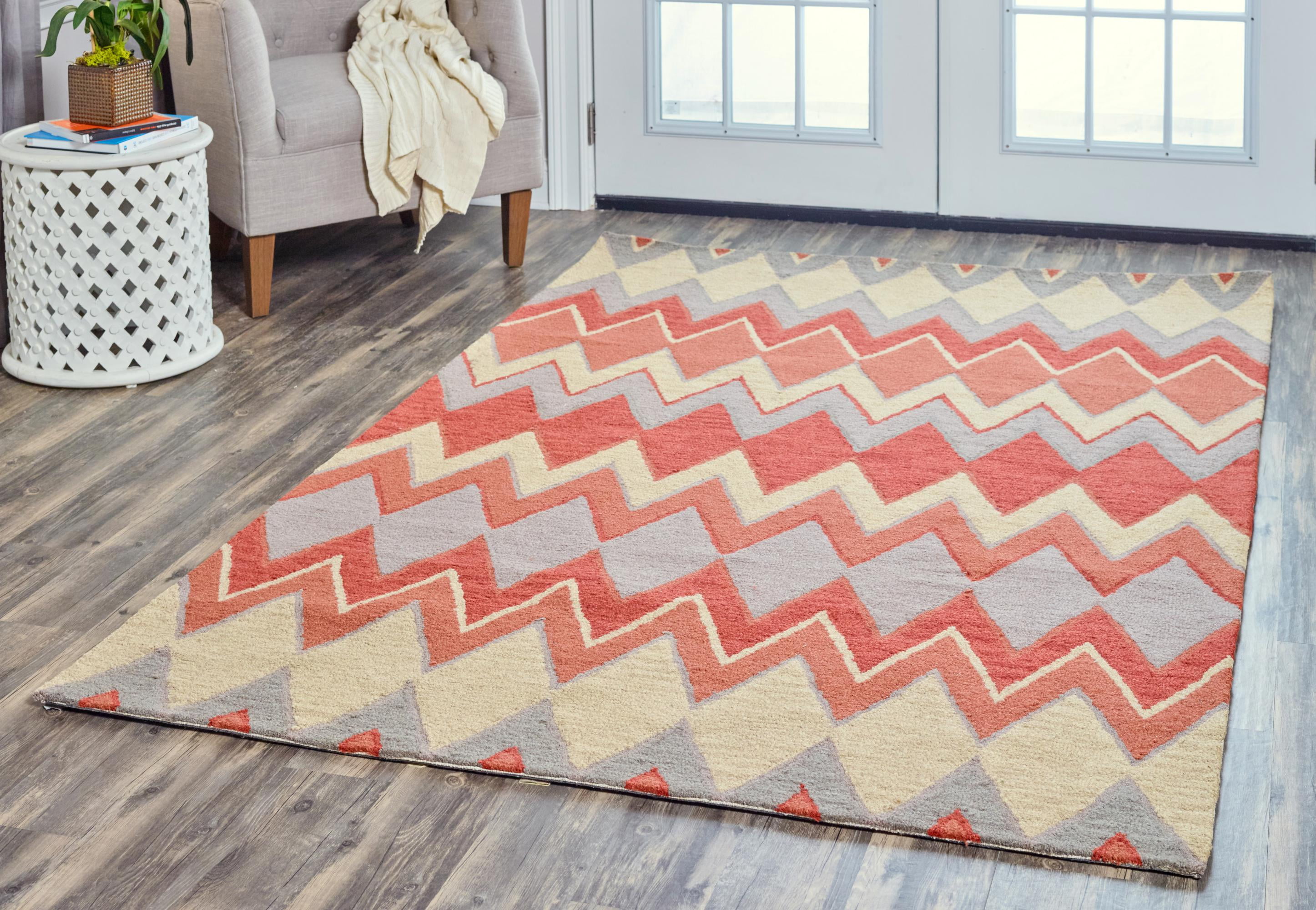Rizzy Home RV9408 Terracotta 8' x 10' HandTufted Area Rug
