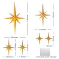 thumbnail image 5 of Set of 6 Gold Mid-Century Modern Star Wall Decor - 3D Starburst Wall Sculptures, Retro Atomic Era Home Accents, Lightweight Plastic Celestial Star Art for Living Room, Bedroom & Home Office, 5 of 10