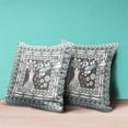 thumbnail image 3 of Amrita Sen Designs CAPL593FSDS-BL-18x18 18 x 18 in. Love Your Vase Peacock Suede Blown & Closed Pillow - Black & Muted Blue, 3 of 9