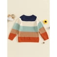 thumbnail image 3 of Toddler Baby Boy Fall Winter Sweater Casual Contrast Color Warm Knitted Long Sleeve Sweaters Pullover Tops Knitwear, 3 of 7
