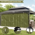thumbnail image 3 of Pakunoda 14' X 6.5' Gazebo Universal Replacement Privacy 4-Panel Curtains, Waterproof Outdoor Curtains Light Green Sidewall with Zipper for Patio 12' X 16' Gazebo Garden Backyard, Curtain Only, 3 of 8