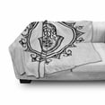 thumbnail image 3 of Evil Eye Soft Flannel Fleece Throw Blanket, Hamsa Hand Drawn with Evil Eye in Mandala Lucky Piece Illustration, Cozy Plush for Indoor and Outdoor Use, 70" x 90", White Black, by Ambesonne, 3 of 6