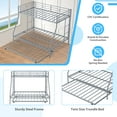 thumbnail image 3 of Twin Over Full Bunk Bed for Kids with Trundle, UHOMEPRO Metal Bunk Beds Twin Over Full Size No Box Spring Needed, Safety Guard, Noise Free for Small Bedroom, CPC Certification, Silver, 3 of 12