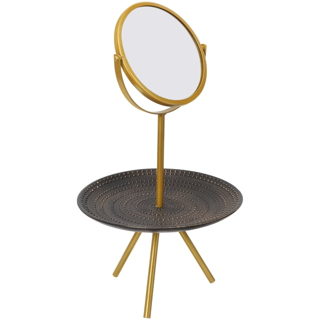 IFANLANDOR 1Set Vanity Mirror for Dressing Table with Adjustable Angle and Jewelry Storage 53x32cm