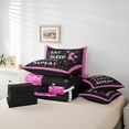 thumbnail image 6 of jejeloiu Girly Cheerleading Bedding Comforter Set 7pcs,Cheerleader Dancer Queen Bedding Sets,Pink Bling Diamond Queen Sheet Sets For Teens,Luxury Bedroom Decor Reversible, 6 of 8