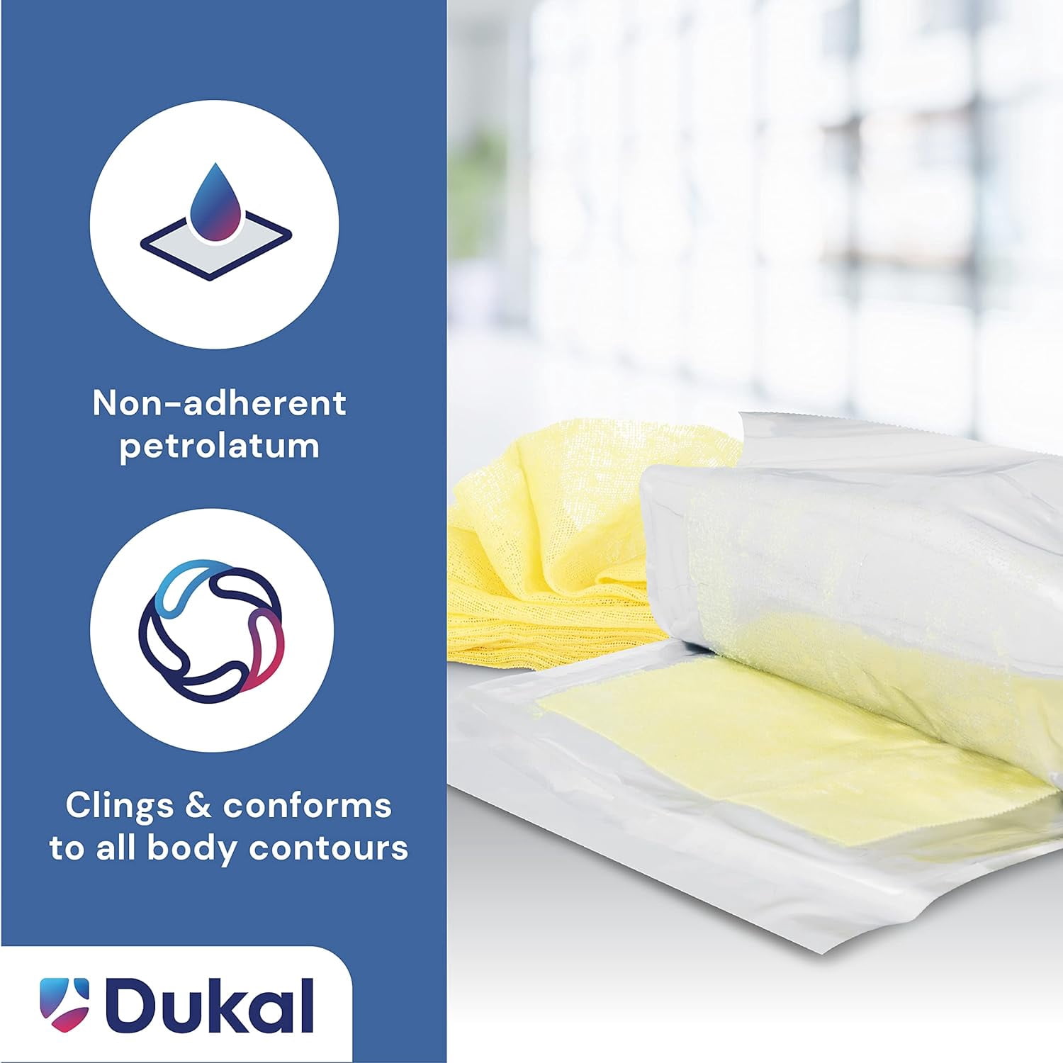 Dukal Xeroform Impregnated Dressing First Aid Gauze Pads, 5" x 9", 50 Count