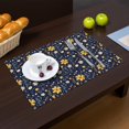 thumbnail image 2 of Placemat, Pioneer Flower Floral Print Pattern Place Mats Table Mat Set Of 2, PVC Washable Placemats for Party Kitchen Dining Decoration, 18x12 Inch, Fade Resistant, 2 of 6