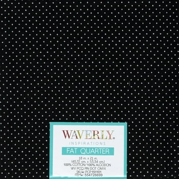 Waverly Inspirations Cotton 18" x 21"  Quarter PINDOT ONYX Print Fabric, 1 Each