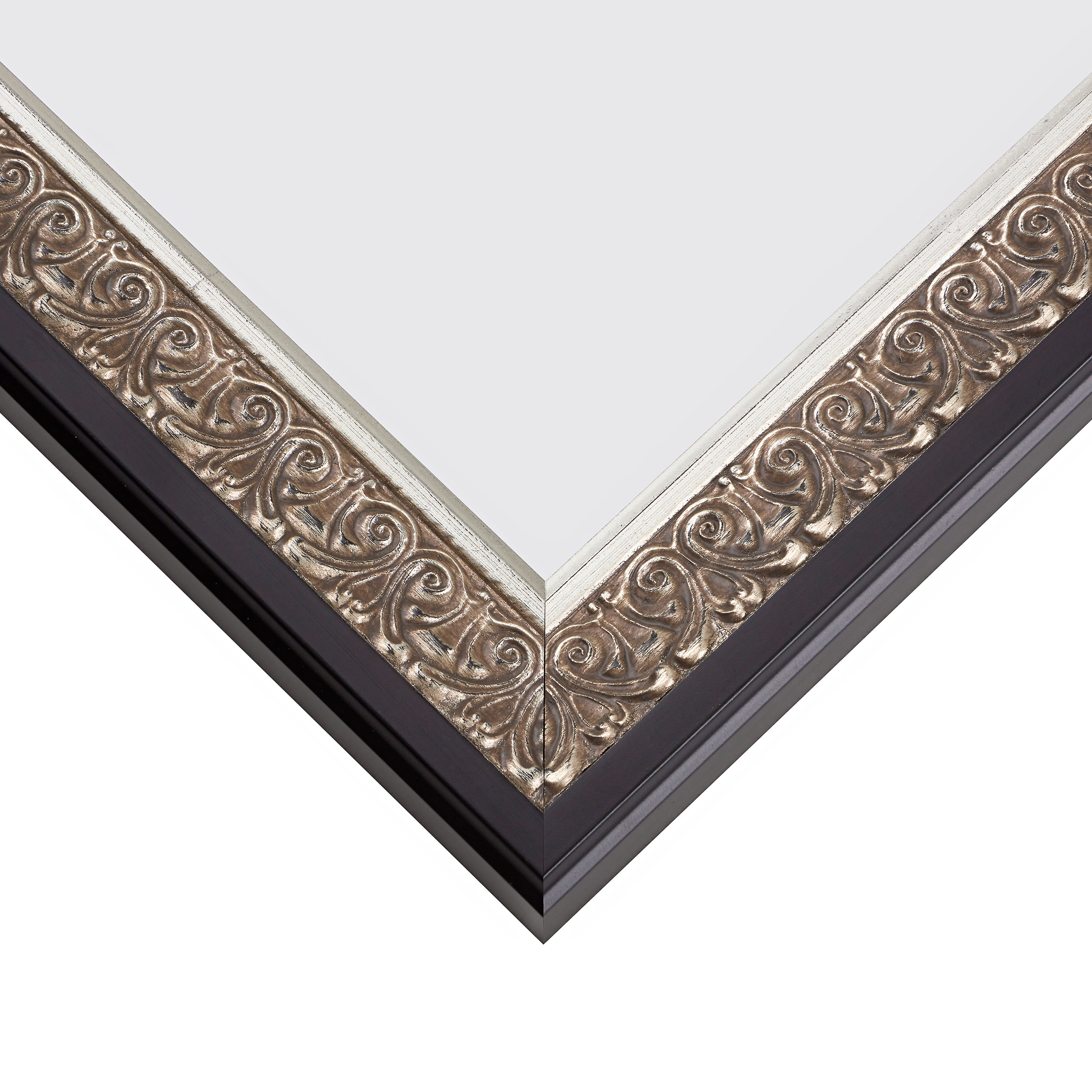 Craig Frames Furio, 18x24 inch Silver and Black Picture Frame Matted for a 12x18 Photo