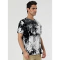 thumbnail image 3 of Novedad para hombre, camiseta con efecto tie dye, manga corta, hip hop, camiseta estampada de veranoBlanco negro M, 3 of 6