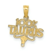 Carat in Karats 14K Yellow Gold 100% Taurus Zodiac Pendant Charm (15.65mm x 14.8mm)