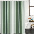 thumbnail image 3 of Dark Green Ombre Stripe Waterproof Fabric Shower Curtain,Farmhouse Simple Striped Waterproof Fabric Shower Curtain for Bathroom Curtains Bathtubs Hotel Shower Curtains with 12 Hooks Small 36x72in, 3 of 8