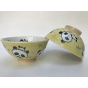 Yasirona TANGDIAABBCC Aeiniwer 2 Pc Japanese Yellow Panda/Green Bmb Rice Bowl Set Includes 2 Bowls