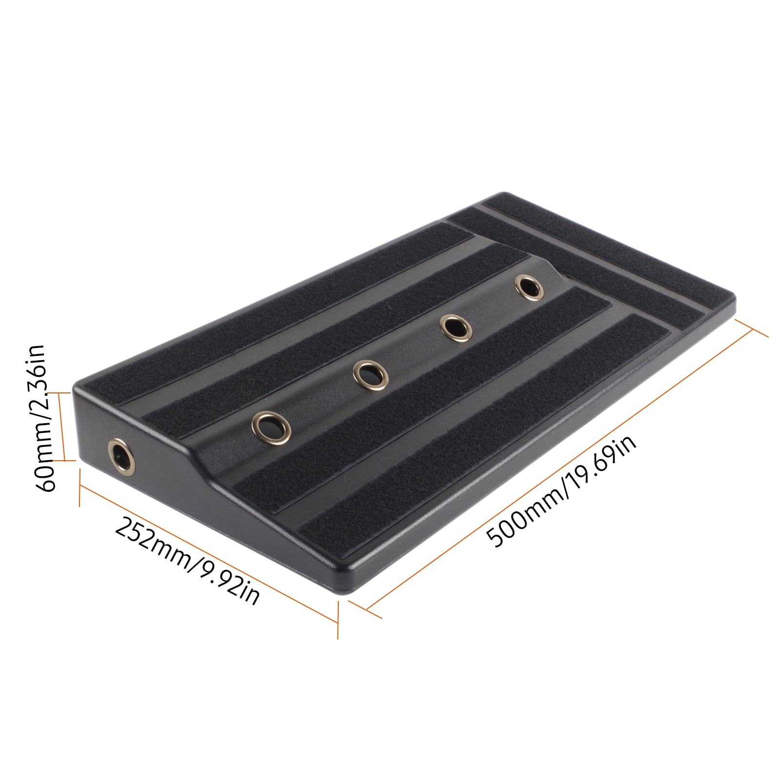 Rockhouse RPB-1BK Big Size Guitar Effects Pedal Board Sturdy PE Plastic Guitar Pedalboard Case with Sticking Tape Guitar Pedals Accessories