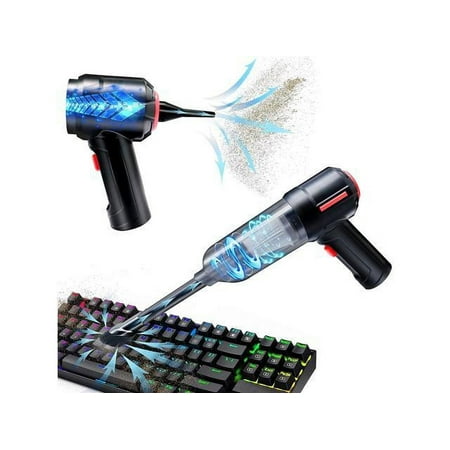Compressed Air Duster & Mini Vacuum Keyboard Cleaner 3-in-1, New Generation Canned Air Spray, Portable Electric Air Can, Cordless Blower Computer Cleaning Kit
