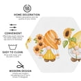 thumbnail image 3 of Honeii Sunflower Gnomes 5 print Leather Coaster Set of 4, ideal for safeguarding your furniture from drinks spills and effortless cleanup-Hexagon, 3 of 6