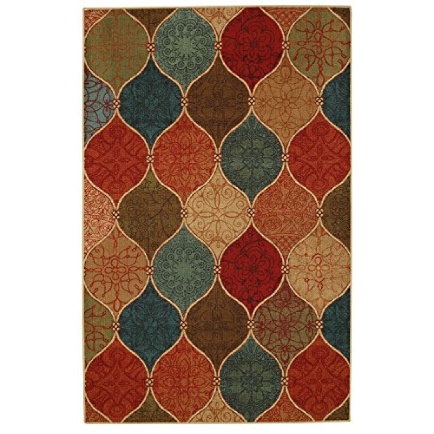 mohawk home soho riza tile fret area rug, 5' x 7', multicolor Walmart