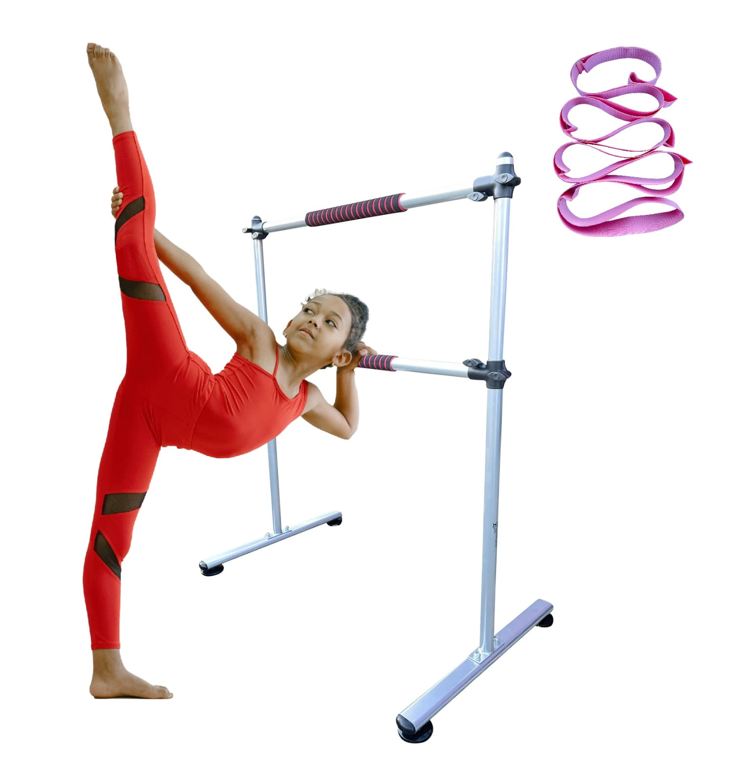 Double Ballet Stretch Barre Gymnastics Bar Portable Freestanding Dance Exercise