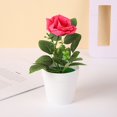 thumbnail image 3 of Jubilant  Artificial Potted Plant Faux Rose Decoration Artificial Potted Rose Faux Flower Bonsai for Home Office Decor Maintenance-free Indoor for Photography, 3 of 8
