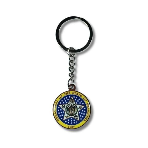 Metal Keychain - State Seal Oklahoma - USA | 1.18-Inch (3 cm) Keychain for Bags, Keys, and More | Perfect for Showing Your State Pride