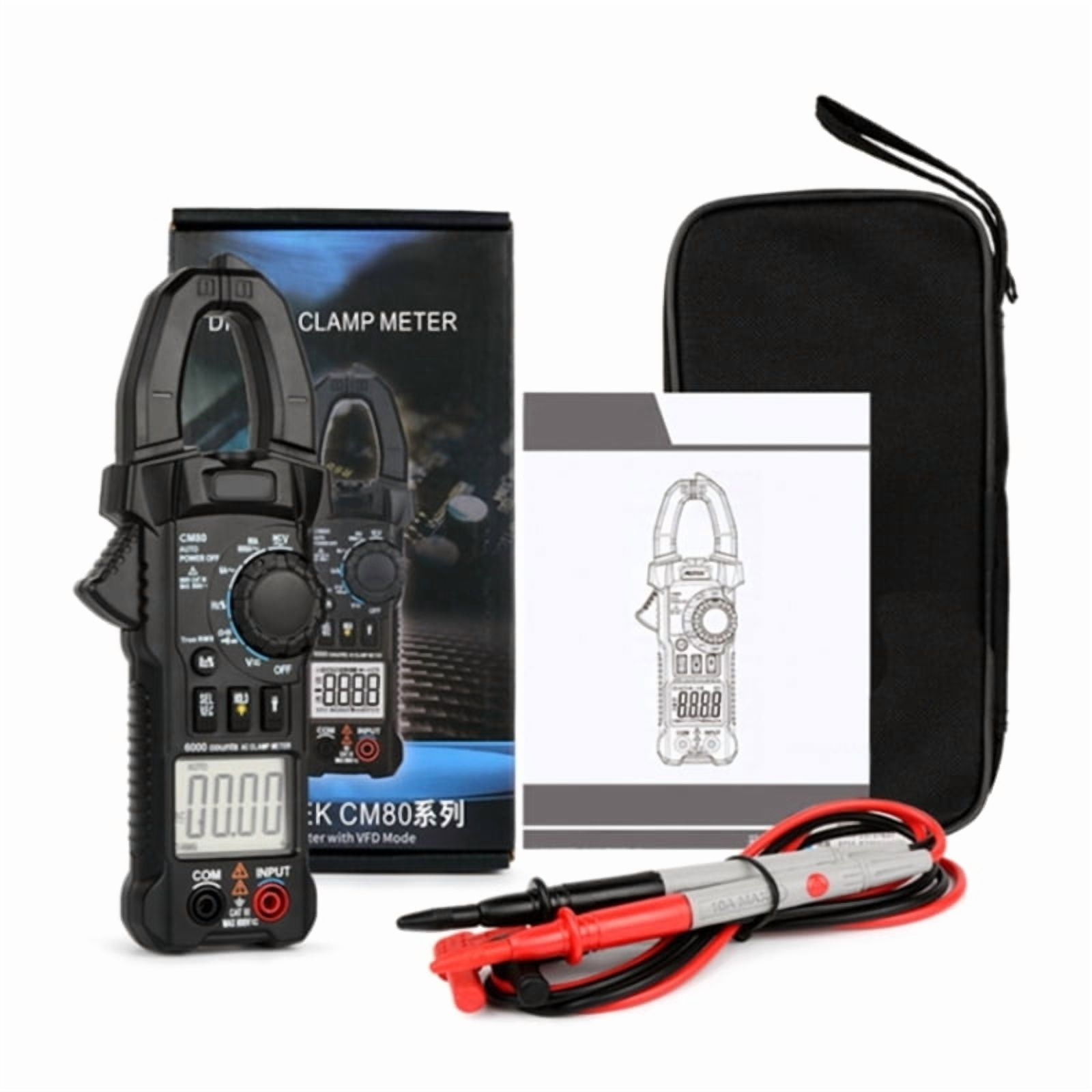 Digital Clamp Meter Multimeter AC Current & AC/for DC Voltage Tester with Amp Volt Ohm Duty Ratio Diode Resistance & Hz