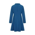 thumbnail image 4 of IROINNID Semi Formal Dress for Women Long Sleeve A-Line Dress V-Neck Solid Color Outerwear Blazer Dress,Blue, 4 of 7