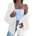 thumbnail image 2 of Suéter tipo cárdigan de mohair grueso para mujer, chaqueta informal cálida, estilo europeo y americano, 2 of 5