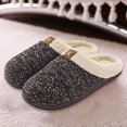 thumbnail image 1 of Pantuflas con forro de piel sintética para hombre, pantuflas antideslizantes de lana para dormitorio, para interior y exterior DQrwqpou Tenis De Mujer Tenis De Hombre, 1 of 8