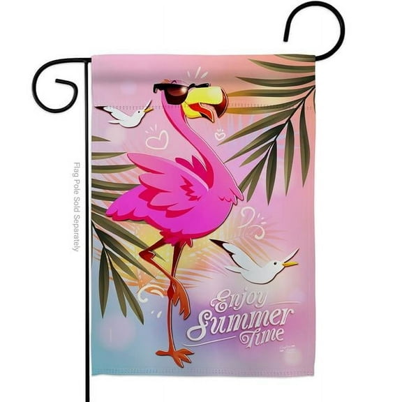 Angeleno Heritage G135513-BO Summer Flamingo Animals Bird 13 x 18.5 in. Double-Sided Decorative Vertical Garden Flags for House Decoration Banner Yard Gift