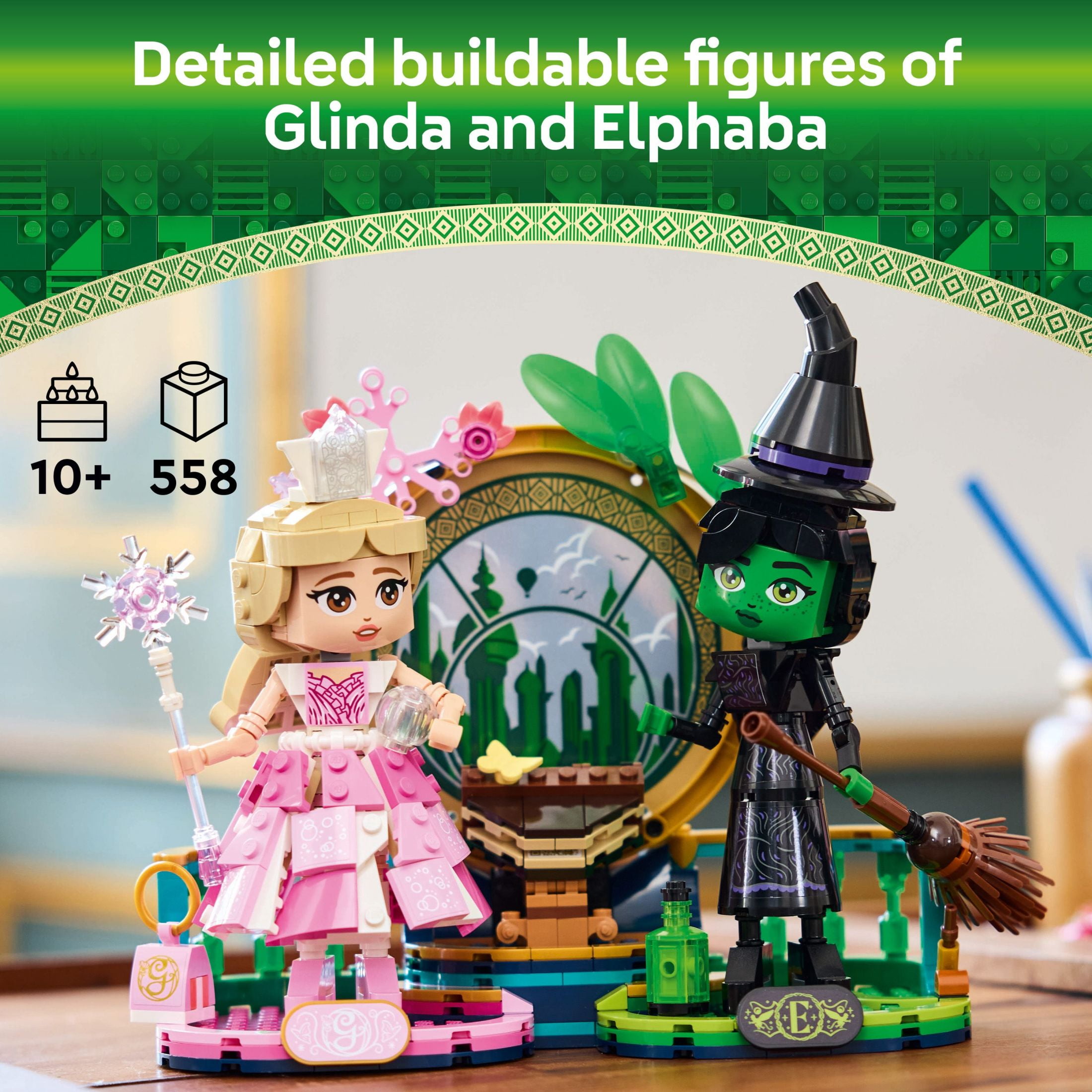 LEGO Wicked Elphaba & Glinda Figures Building Toy - Wicked Toy for Girls and Boys, Age 10+ - Buildable Wicked Dolls Gift for Kids - 75682
