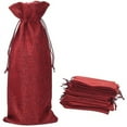 thumbnail image 1 of 10 bolsas de yute para vino, 14 x 6 1/4 pulgadas, bolsas de regalo para botellas de vino de arpillera con cordón (5 colores), 1 of 4