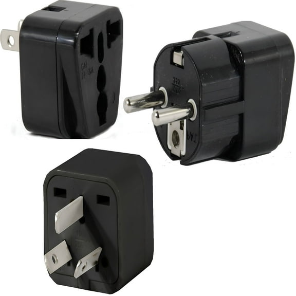 GJX US to China Travel Adapter Plug, Universal Asia Type E(C/F) A & I 3 Pack Set Kit