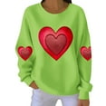 thumbnail image 4 of Yuyuzo Chandails en Molleton pour Femmes Saint-Valentin T-Shirts Graphiques Hauts Décontractés Manches Longues Col Rond Mode Chandail, 4 of 5