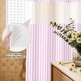 thumbnail image 3 of No Hook Shower Curtain, Pink White Stripe Shower Curtains for Bathroom with See Through Top Window, Modern Minimalist Geometric Striped Waterproof & Washable Bath Curtain Narrow 54"x78", 3 of 9