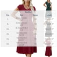 thumbnail image 3 of ZQUUVOU Summer Dresses for Women Belted Waist Short Sleeve Midi Dress Casual Soft Breathable Elegant Summer Office Daily Wear Burgundy, 3 of 5