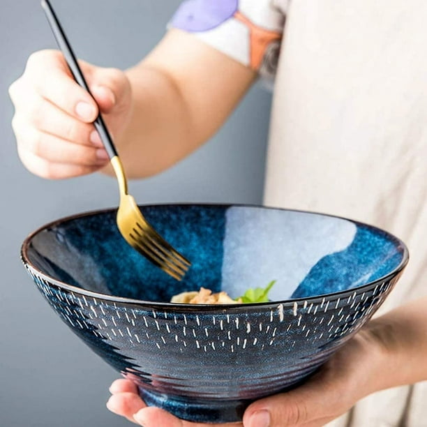 Lepai Ceramic Ramen Bowl, Japanese Kilnglazed Ceramic Noodle Bowl, Salad Noodle  Big Soup Bowl 1000ML, For Udon, Pasta, Pho, Soba, Cereal & Salad 