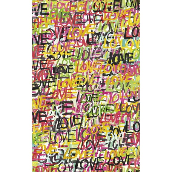 ohpopsi Indio Chartreuse Love Scribble Wallpaper