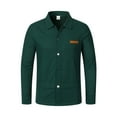 thumbnail image 3 of KeShDi Flannel Shirts Men's Solid Color Long Sleeved Lapel Button Up Cardigan Shirt Jacket Top Green S, 3 of 4