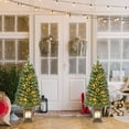 thumbnail image 2 of Costway 2 PCS 4 FT Pre-Lit Potted Christmas Tree Pine Needles 3 Modes Remote Control, 2 of 10