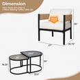 thumbnail image 3 of EVERITE 4-Piece Outdoor Patio Furniture Set with Coffee Table, Wicker Outdoor Sofa with Washable Thick Cushions for Poolside, Balcony, Deck, Natural, 3 of 7