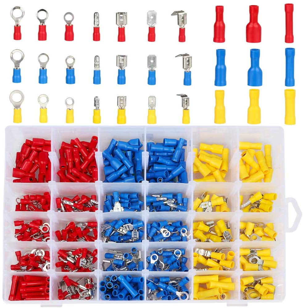 480pcs Assorted Car Electrical Wire Terminals Insulated Crimp Connectors Box Kit 