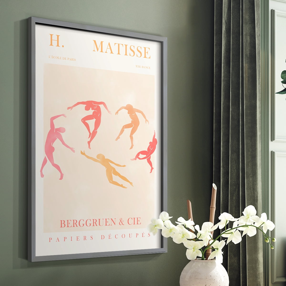 Matisse CDXCI in Gray Solid Wood Framed Print No Nail Hanging
